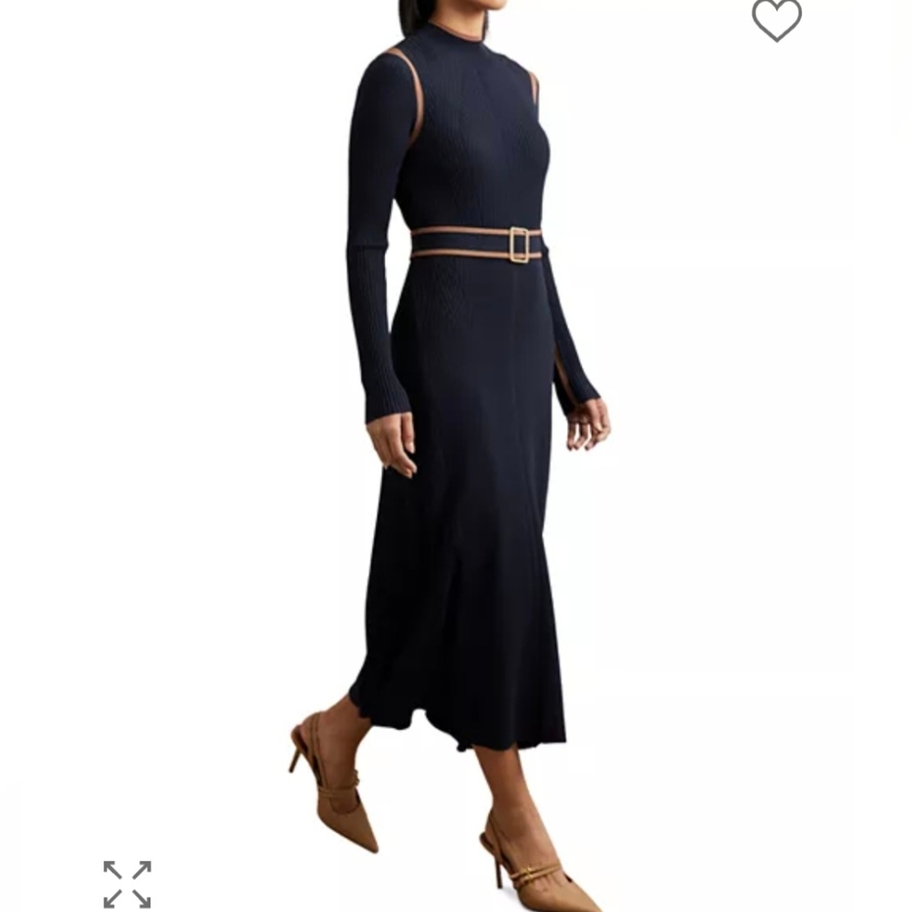 Reiss Ella Color Knitted Blocked Dress S $345 Full Price In Stores - Picture 2 of 6